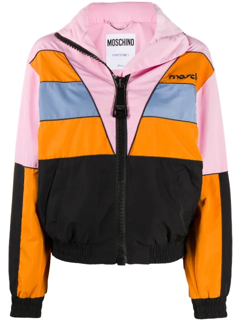 Moschino Broken Logo colour-block Windbreaker - Farfetch