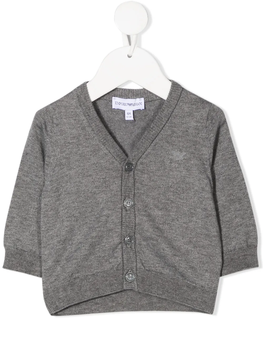Emporio Armani Kids Cardigan mit gerippten Details - Grau