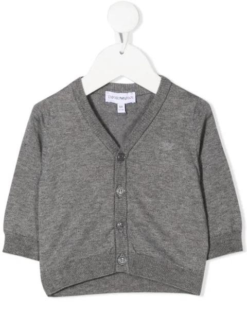 Emporio Armani Kids cárdigan con logo en relieve