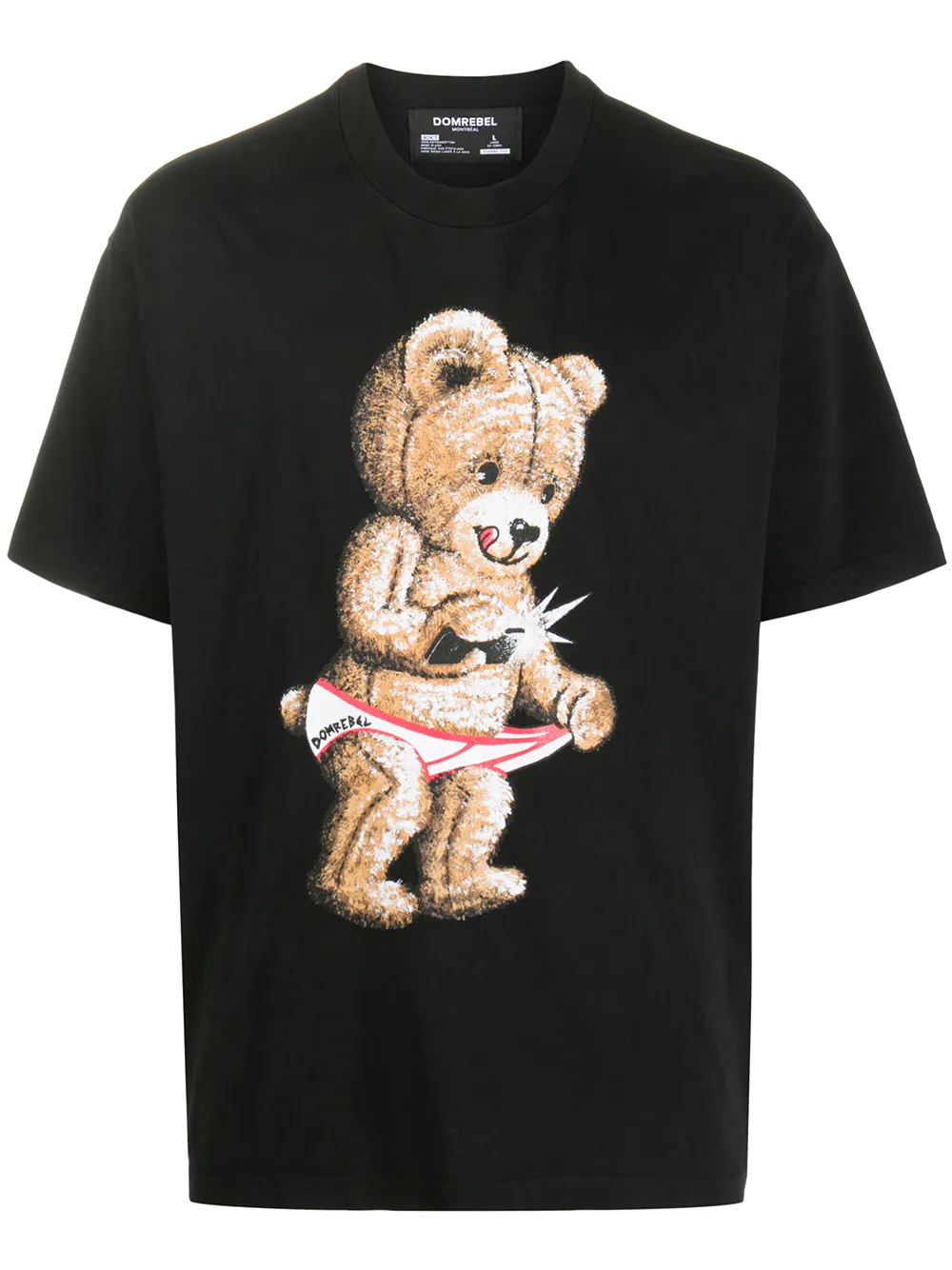 DOMREBEL short sleeve snap print T-shirt | Black | Image 1