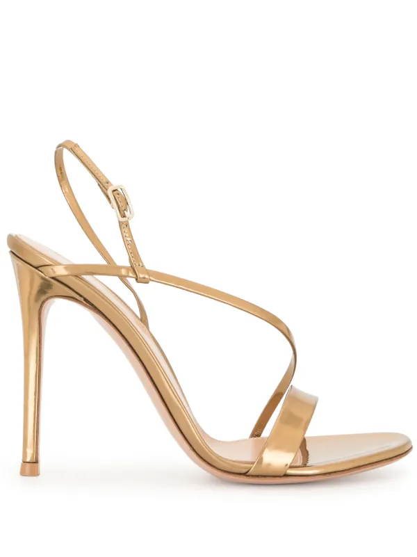 strappy gold wedges