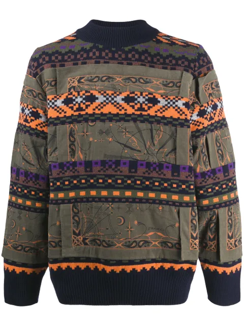 sacai patterned jumper