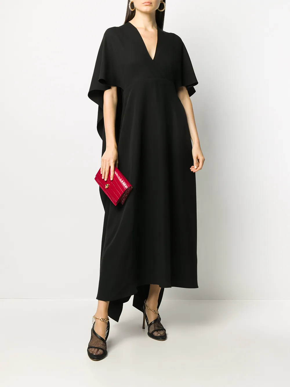 Valentino Garavani Ruimvallende midi-jurk - Zwart