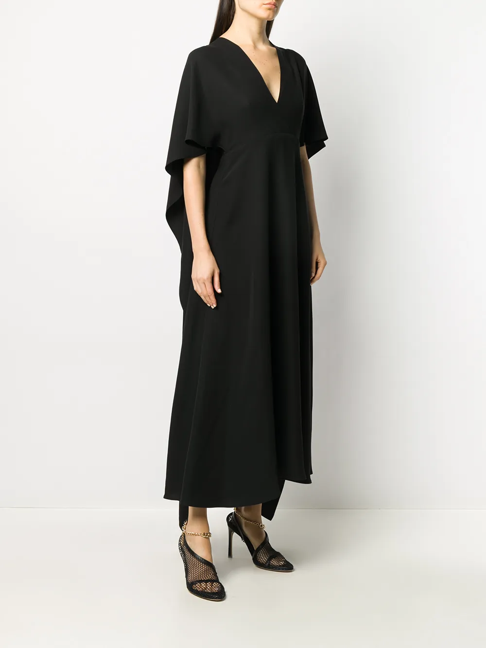 Valentino Garavani Ruimvallende midi-jurk Zwart
