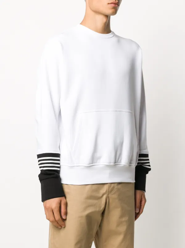 striped cuff sweatshirt