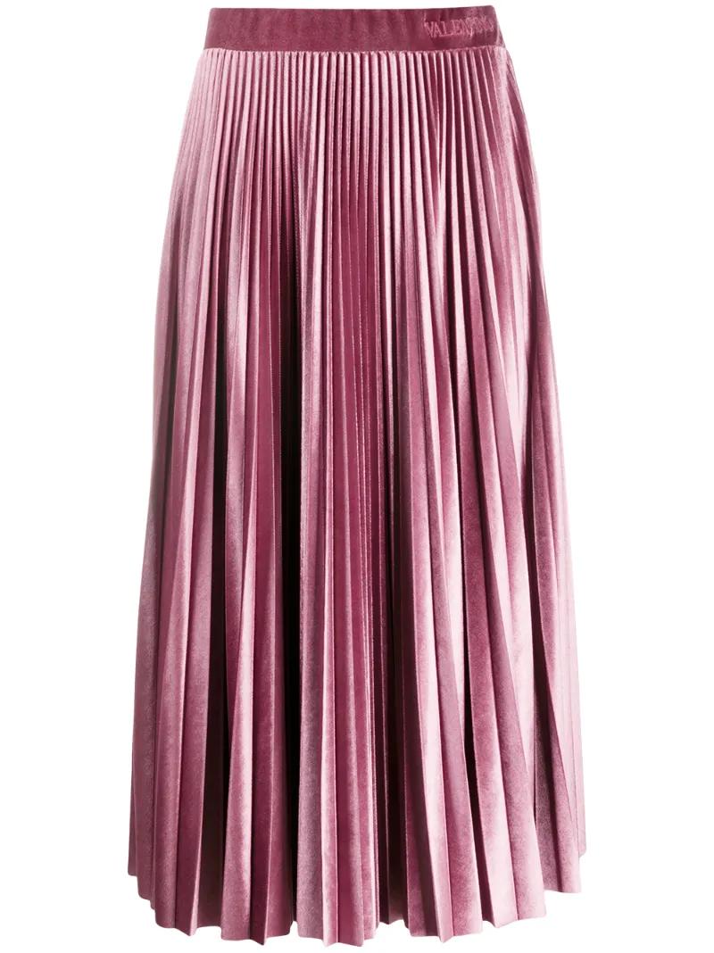 Click to view more detailed imagery on our partner's website Valentino Soft Pink Pleated Midi Skirt
