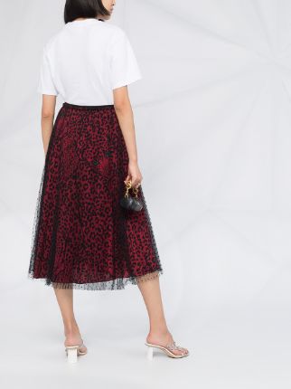 high-waisted leopard-print skirt展示图