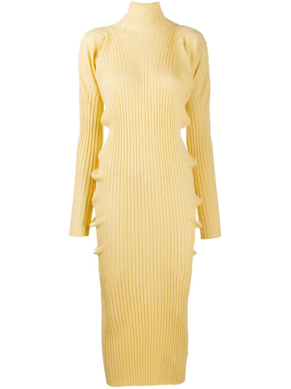 yellow knit dress