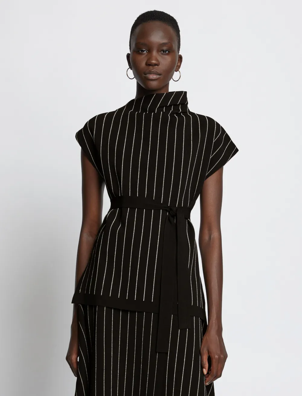 Image of Proenza Schouler Chalk Stripe Knit Top  black/ecru XS