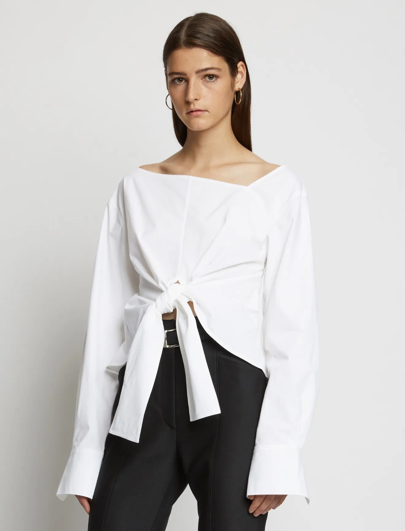 Poplin Tie Top in white | Proenza Schouler