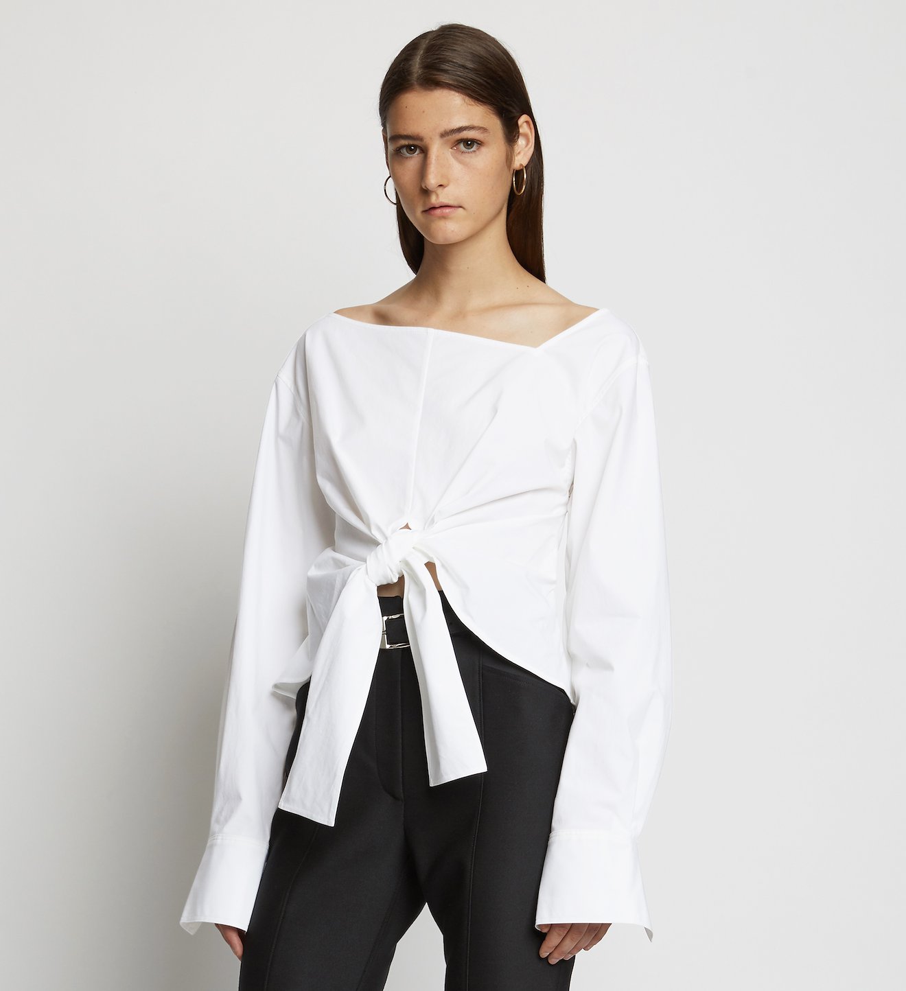 Poplin Tie Top in white | Proenza Schouler