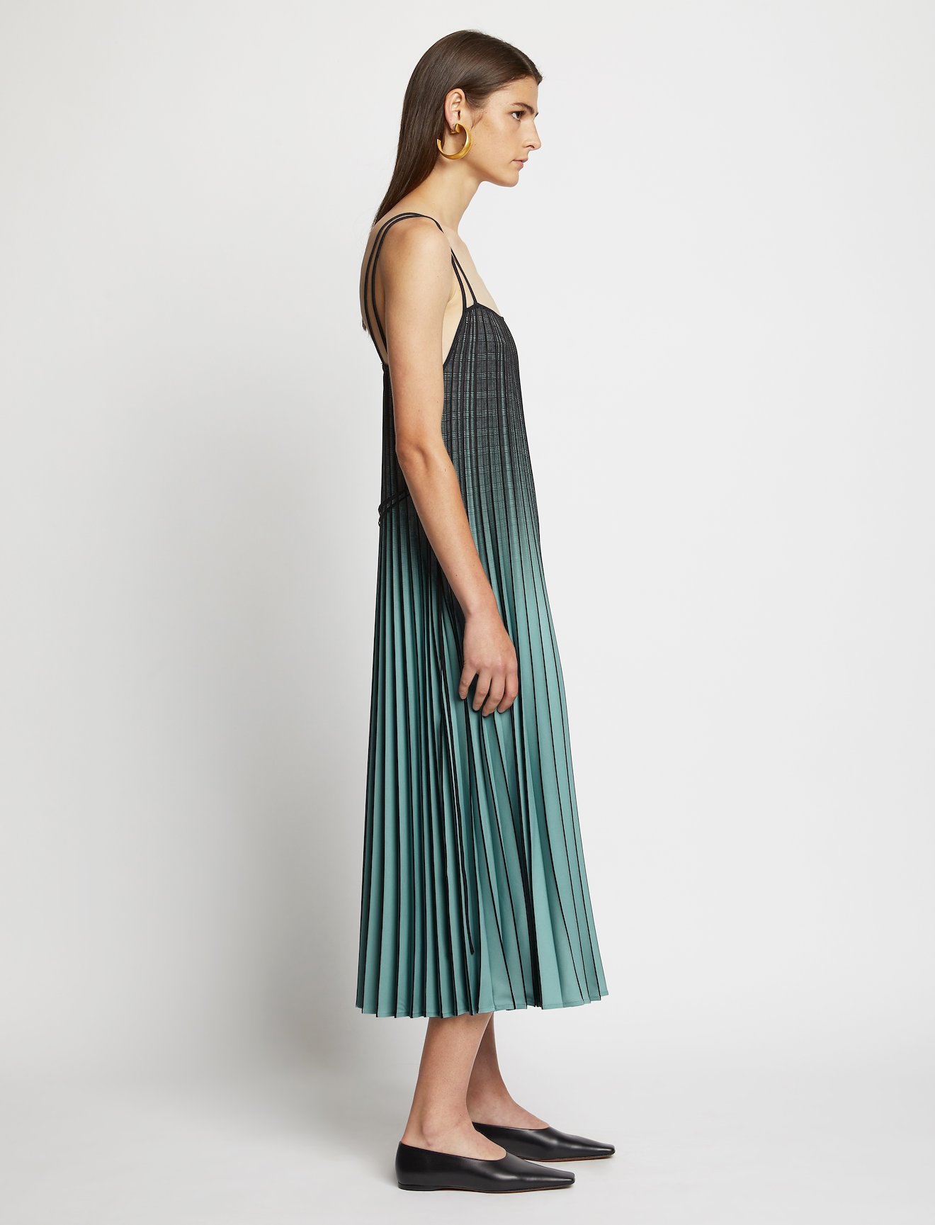 Ombré Plaid Pleated Dress #1
