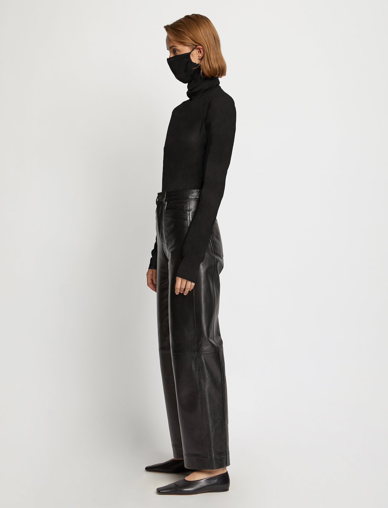 Jersey Mask Turtleneck Top in black | Proenza Schouler