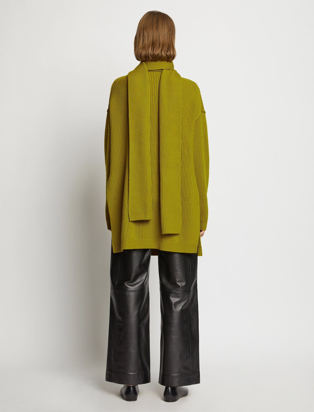 Convertible Scarf V-Neck Sweater #3