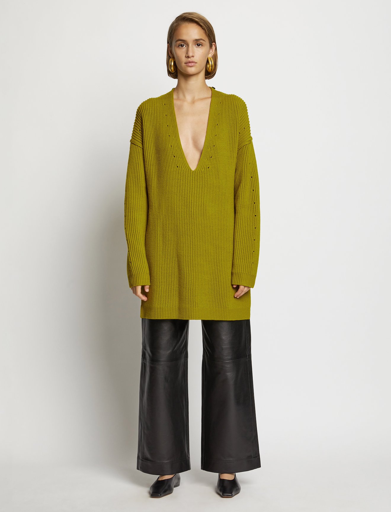 Convertible Scarf V-Neck Sweater #6