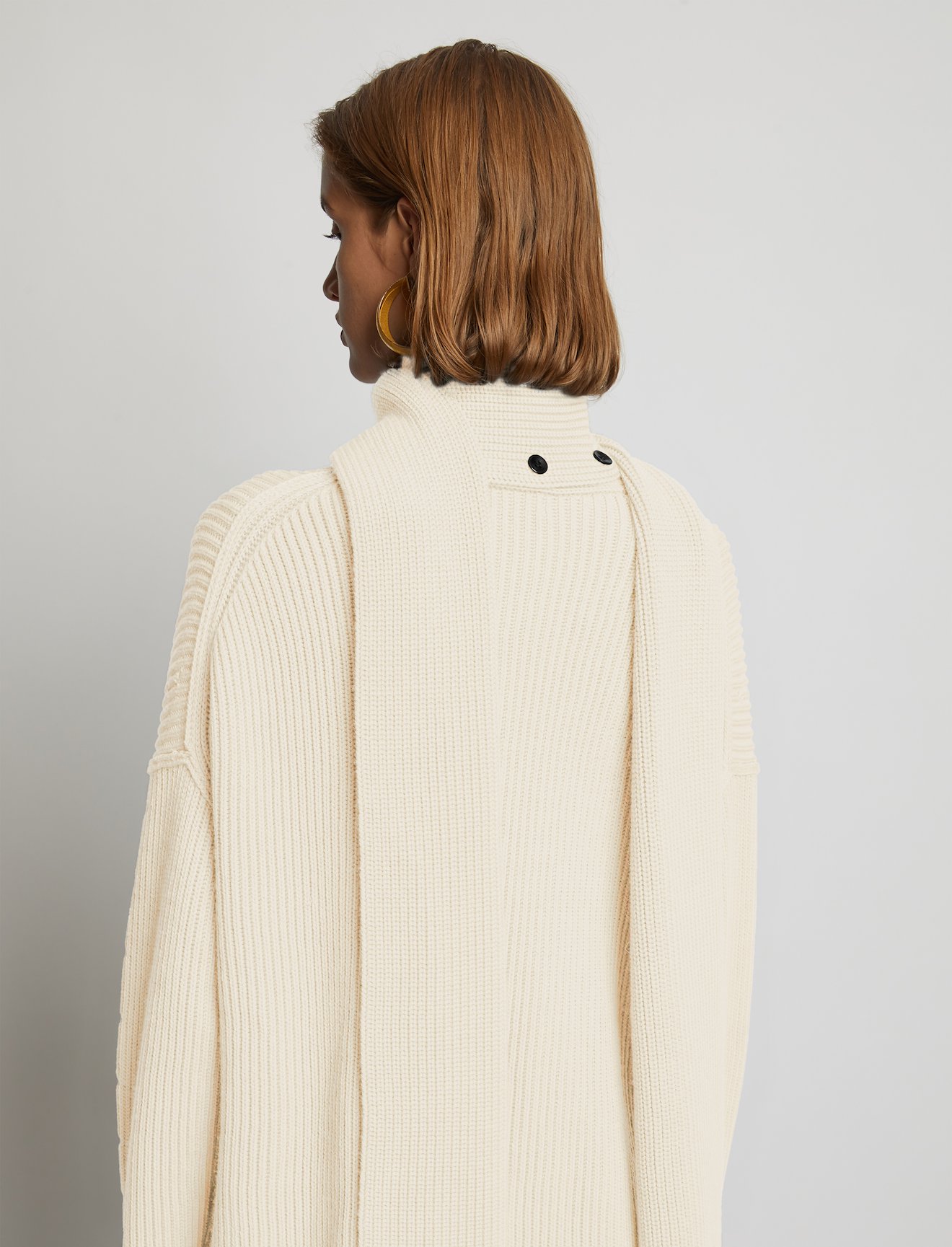 Convertible Scarf V-Neck Sweater #4