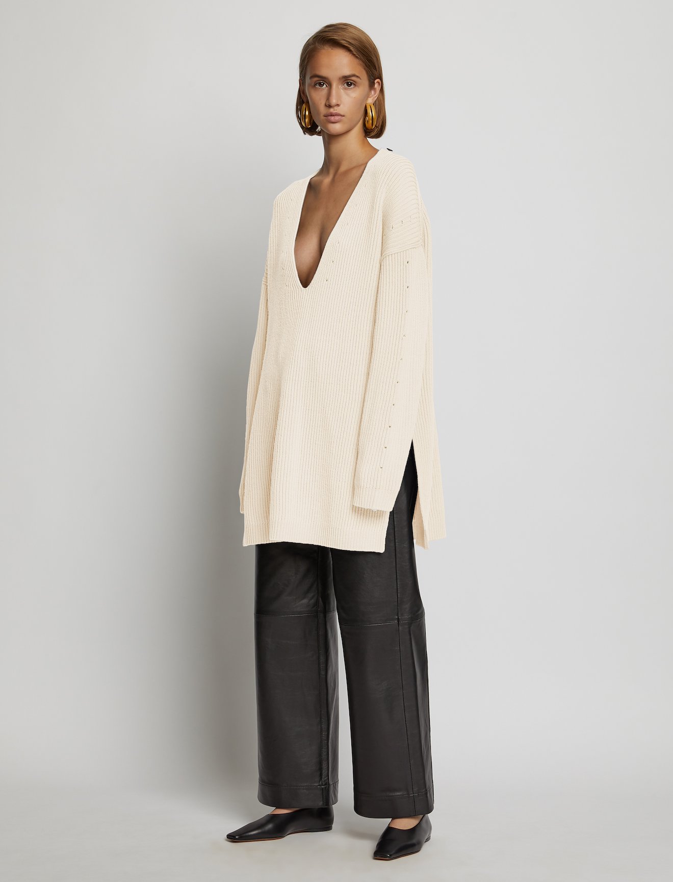 Convertible Scarf V-Neck Sweater #6