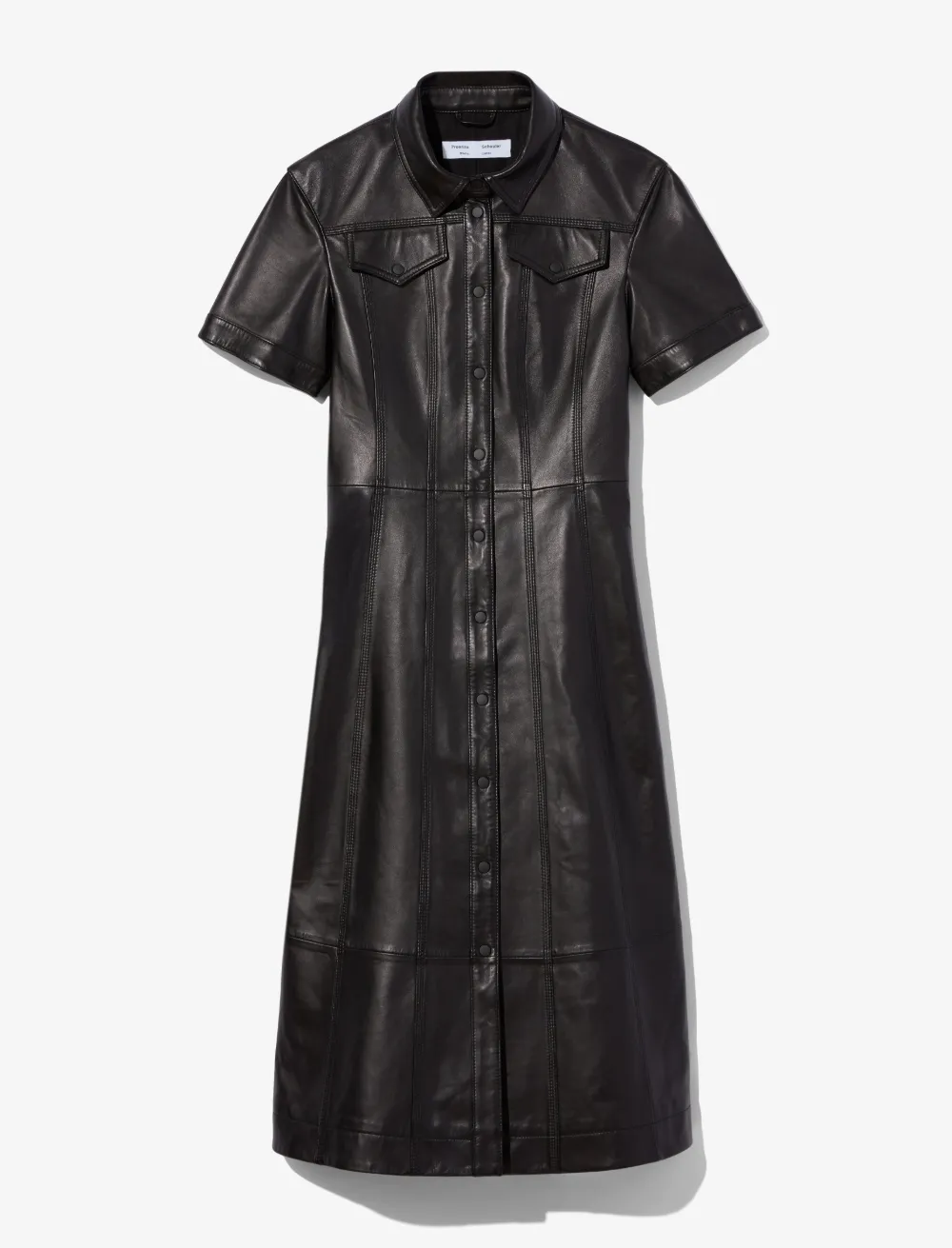 Image of Proenza Schouler White Label Leather Shirt Dress  black