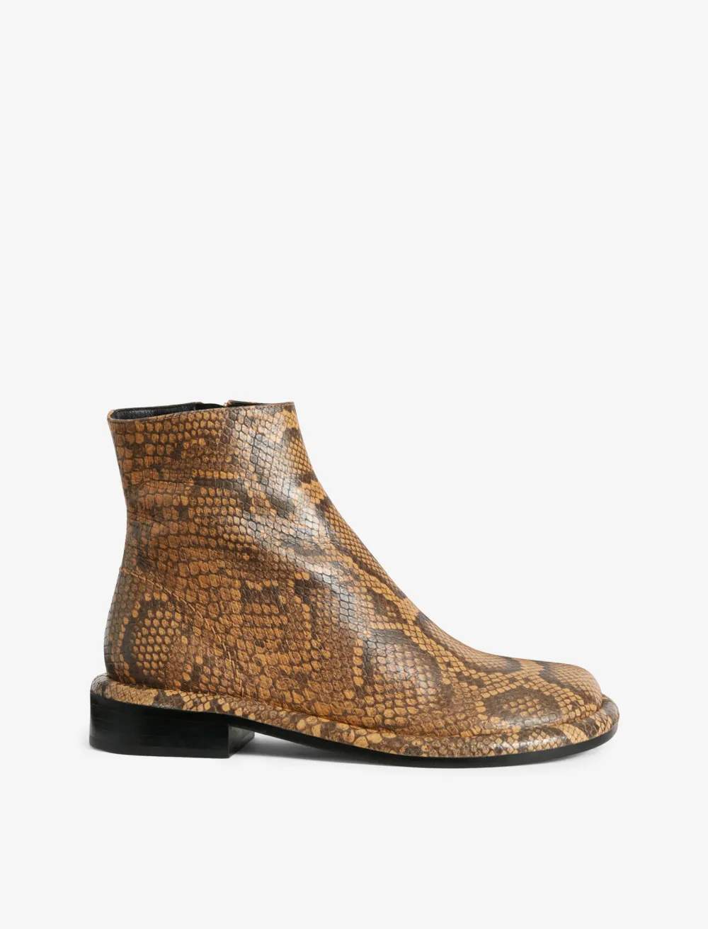 Image of Proenza Schouler Embossed Python Pipe Ankle Boots  natural/brown