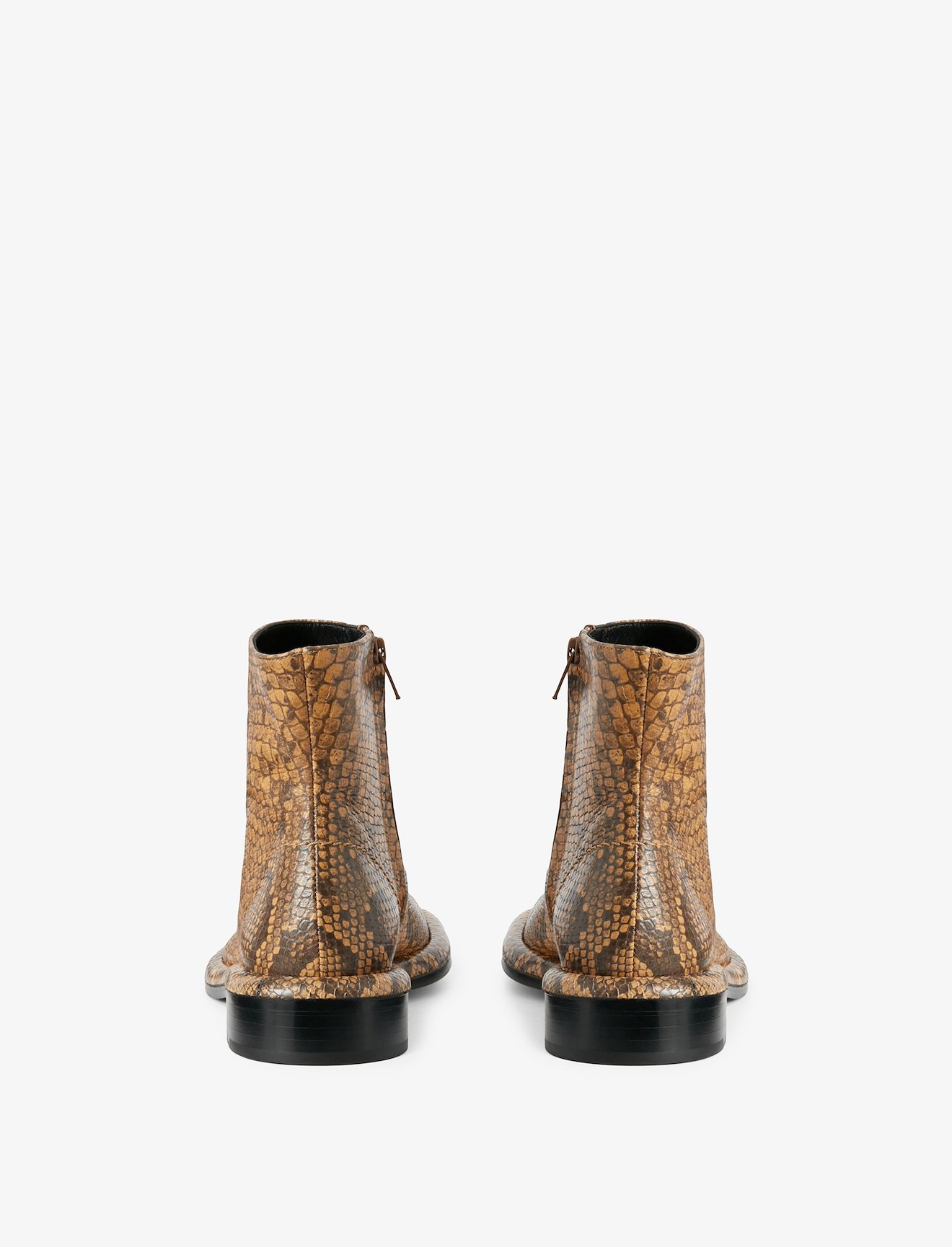 Embossed Python Pipe Ankle Boots #2