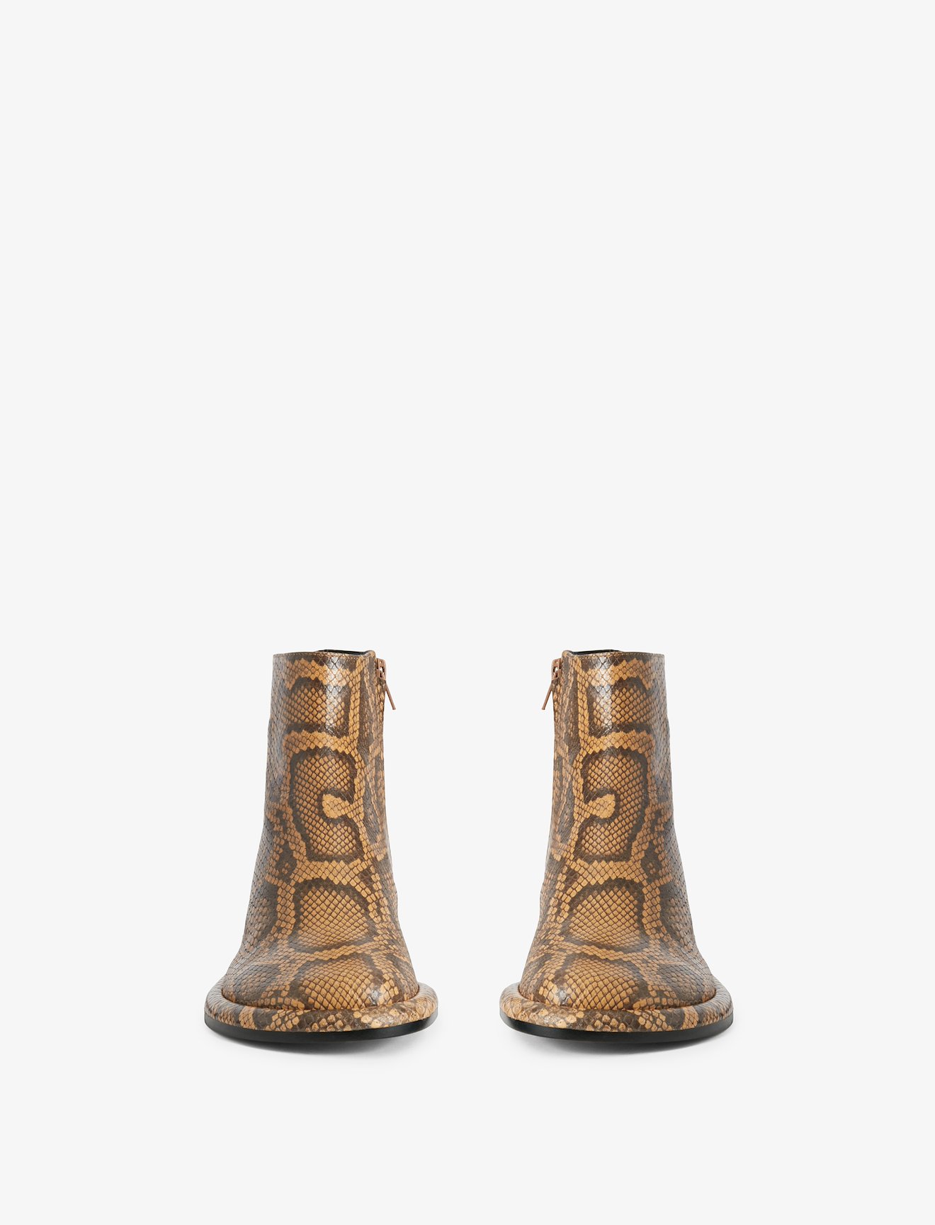 Embossed Python Pipe Ankle Boots #1