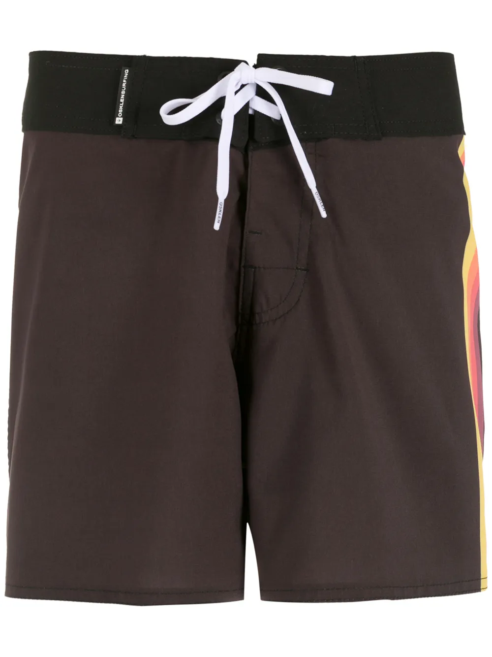 

Osklen shorts de playa con rayas laterales - Negro