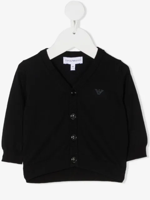 Emporio Armani Kids cárdigan con logo en relieve