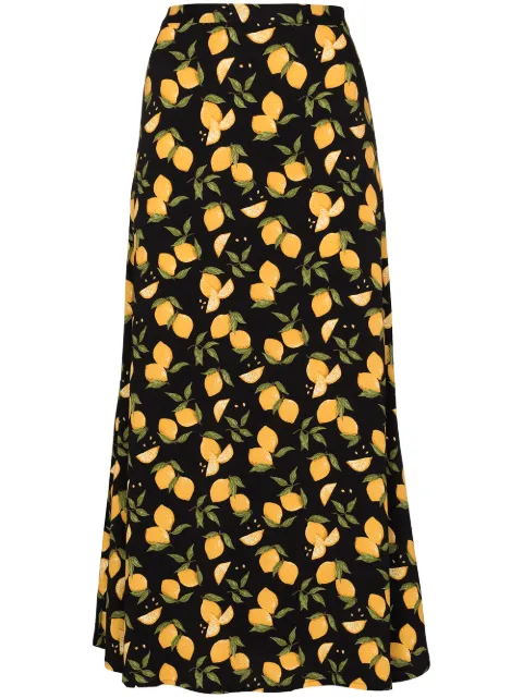 reformation lemon skirt