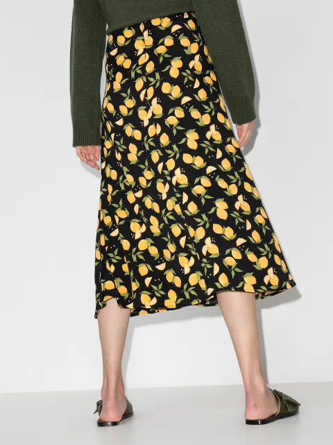 reformation lemon skirt