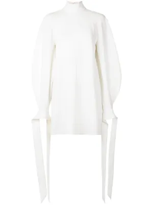 carolina herrera wool funnel neck coat