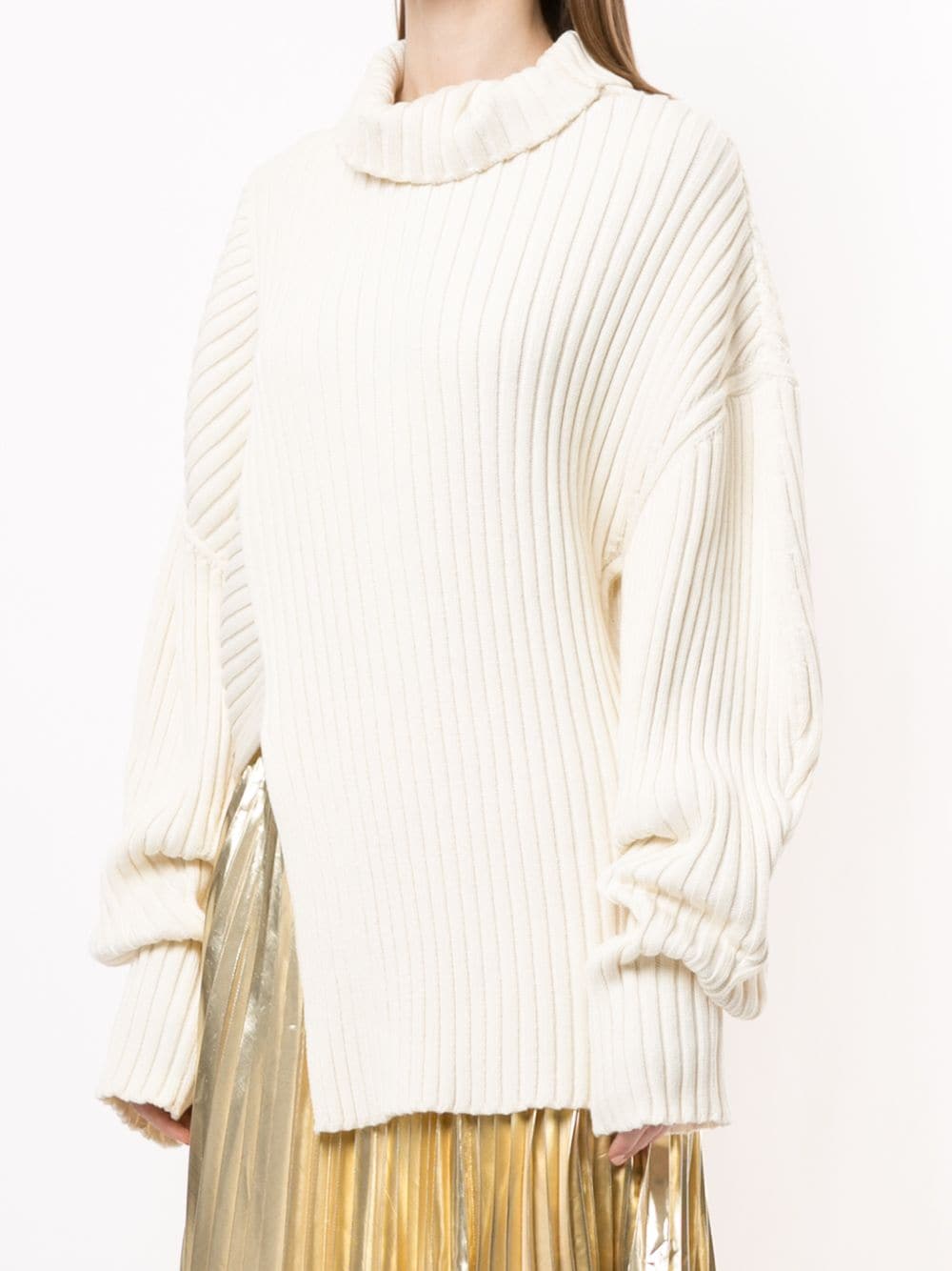 Shop Proenza Schouler asymmetric ribbed high neck jumper with Express ...