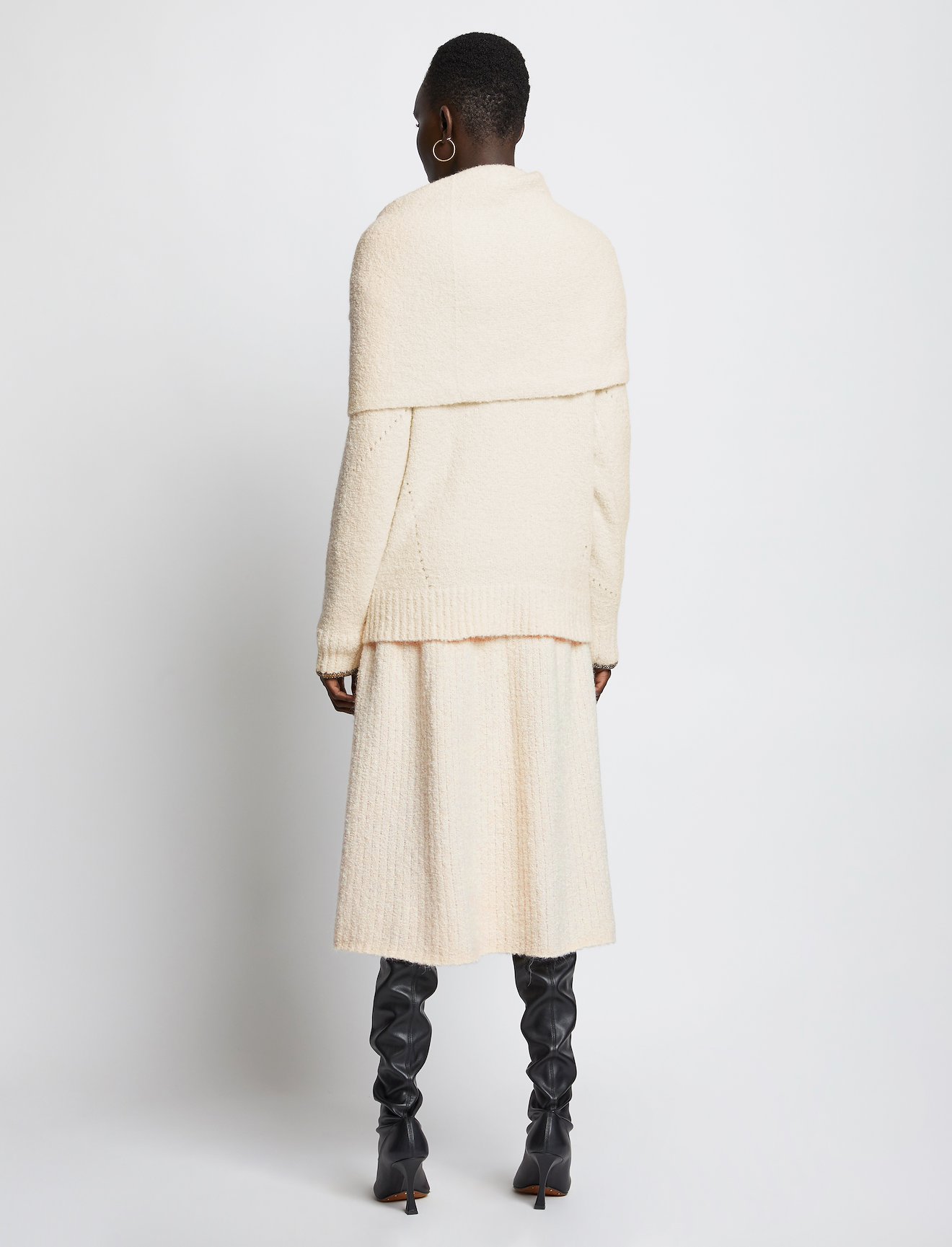 Fold Over Textured Knit Sweater #2