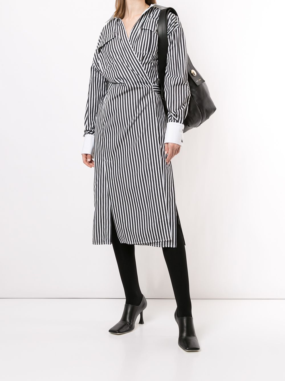 Image 2 of Proenza Schouler striped wrap shirt dress
