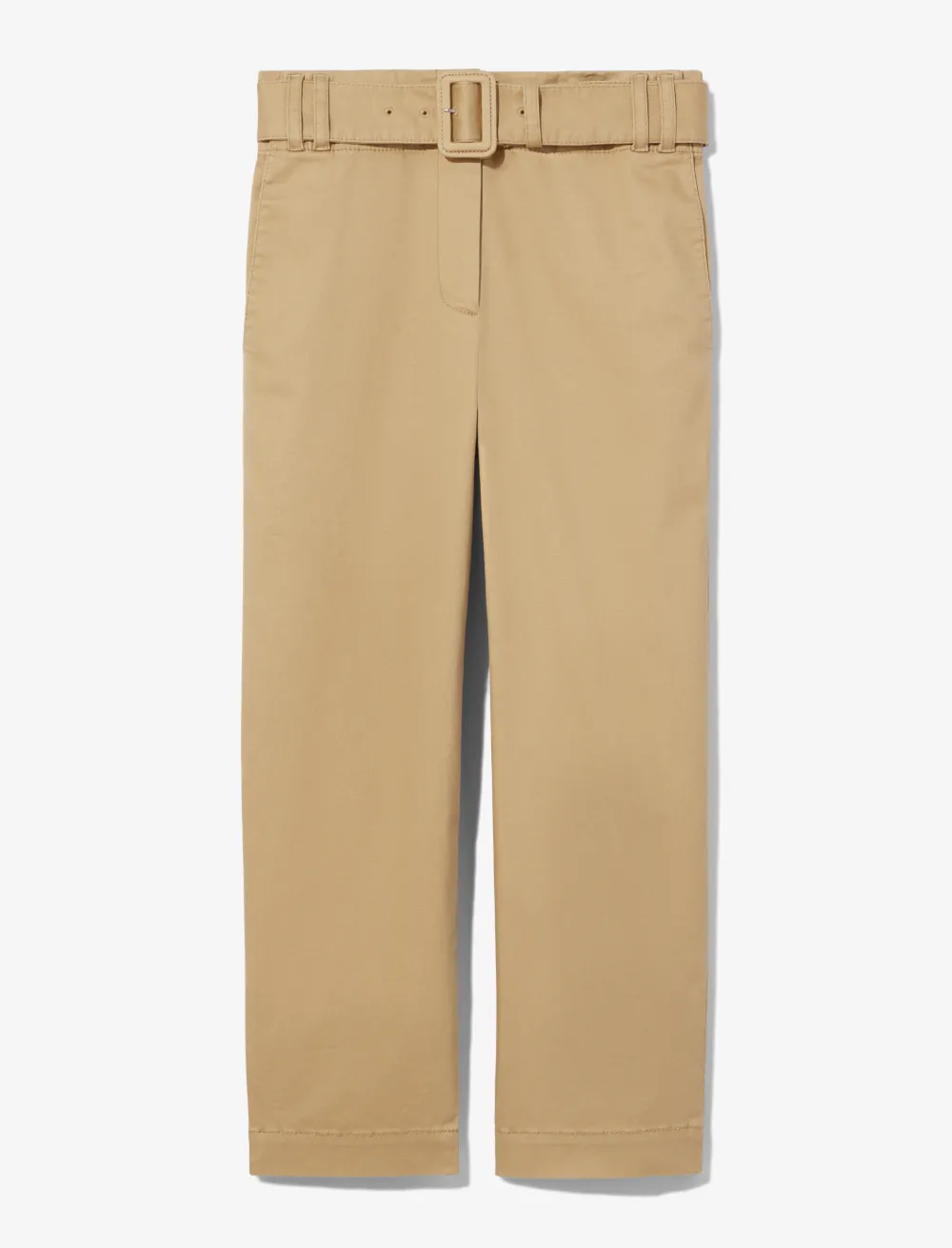 Image of Proenza Schouler White Label Belted Cotton Twill Pants  greystone/brown