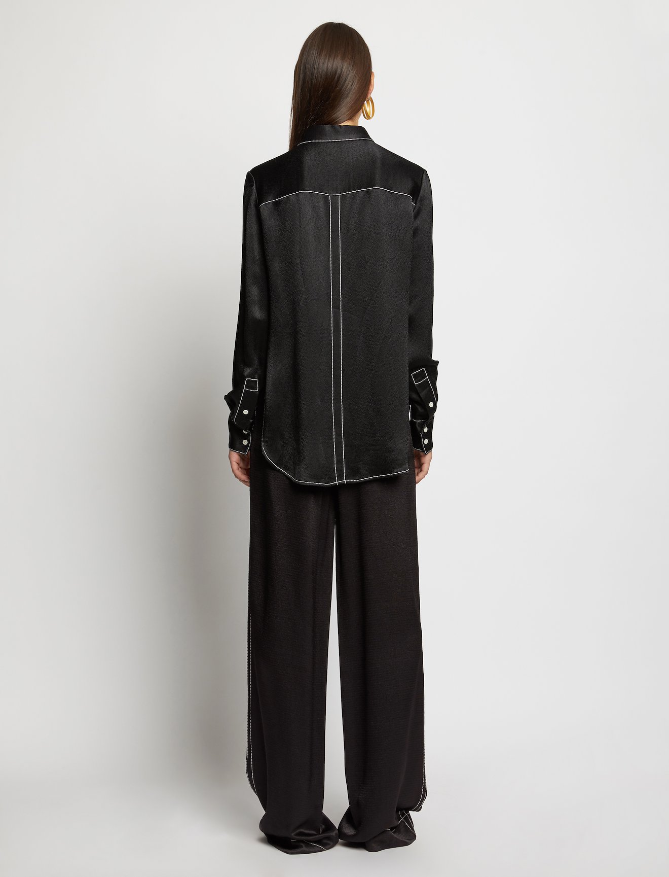 Dobby Crepe Pajama Pants in black | Proenza Schouler