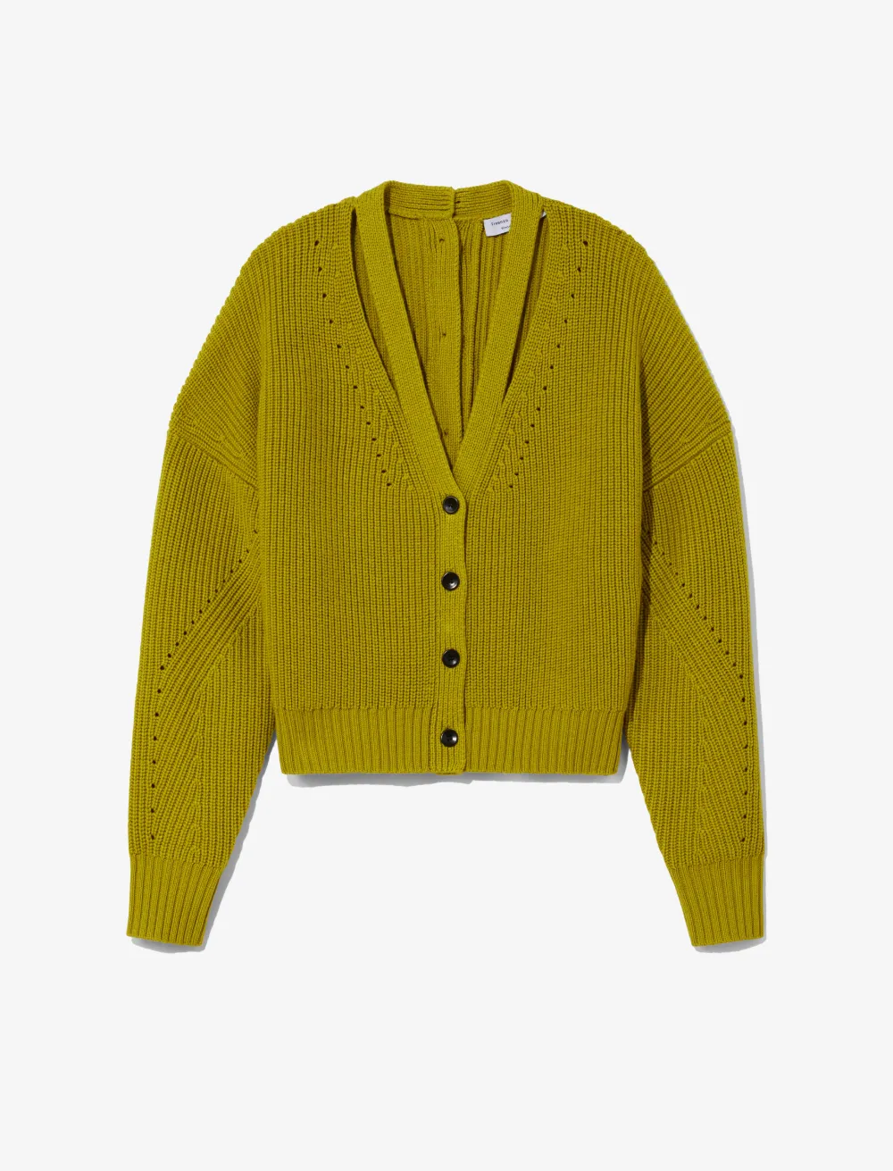 Image of Proenza Schouler White Label Button Back Merino Rib Cardigan  acid green S