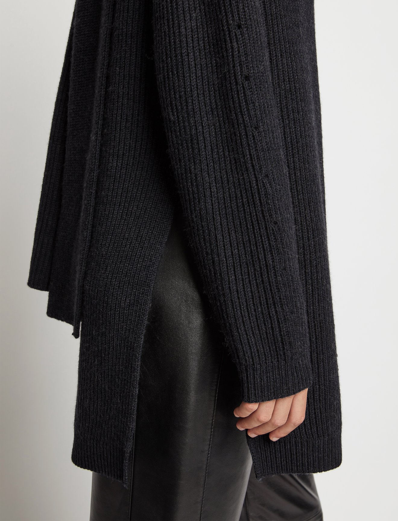Convertible Scarf V-Neck Sweater #4