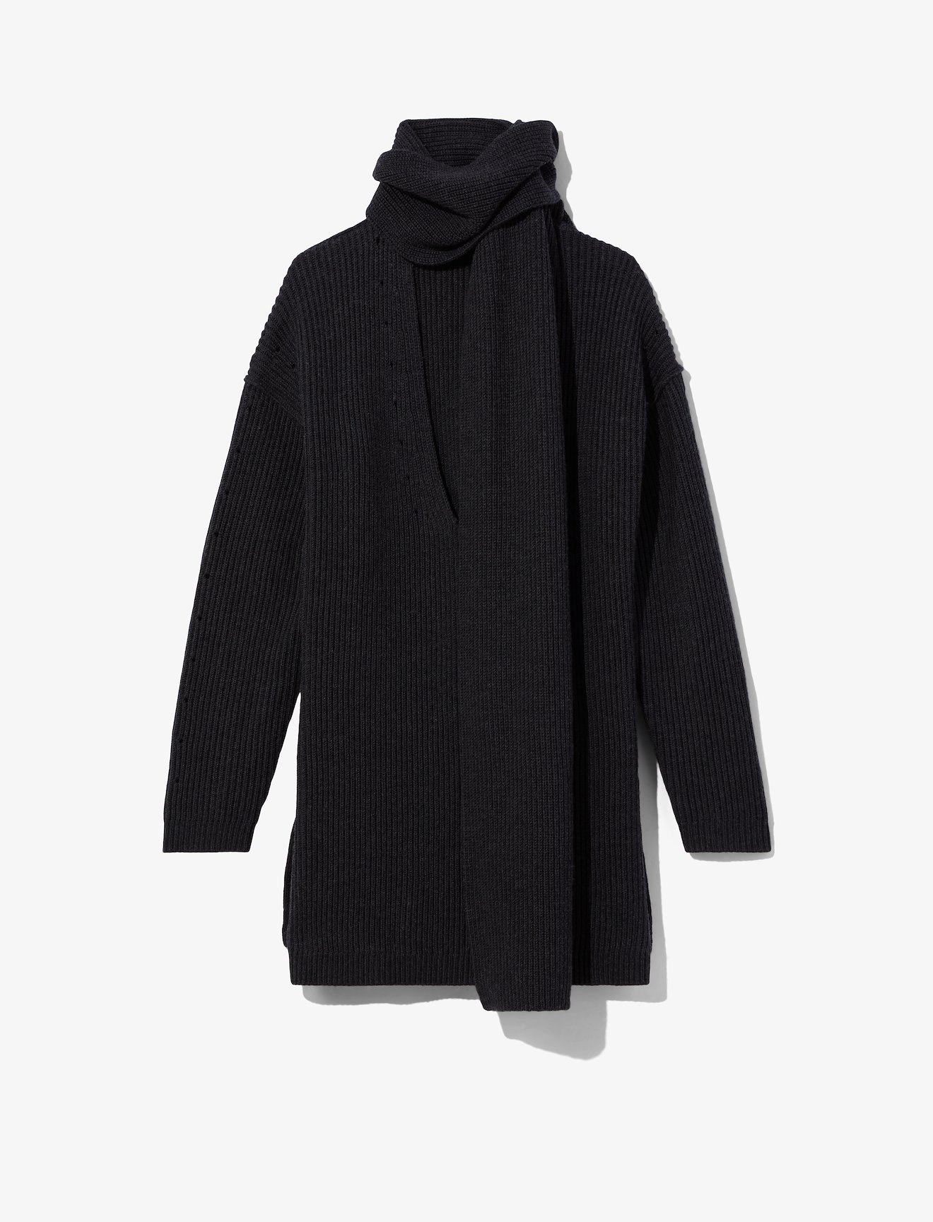 Convertible Scarf V-Neck Sweater #5