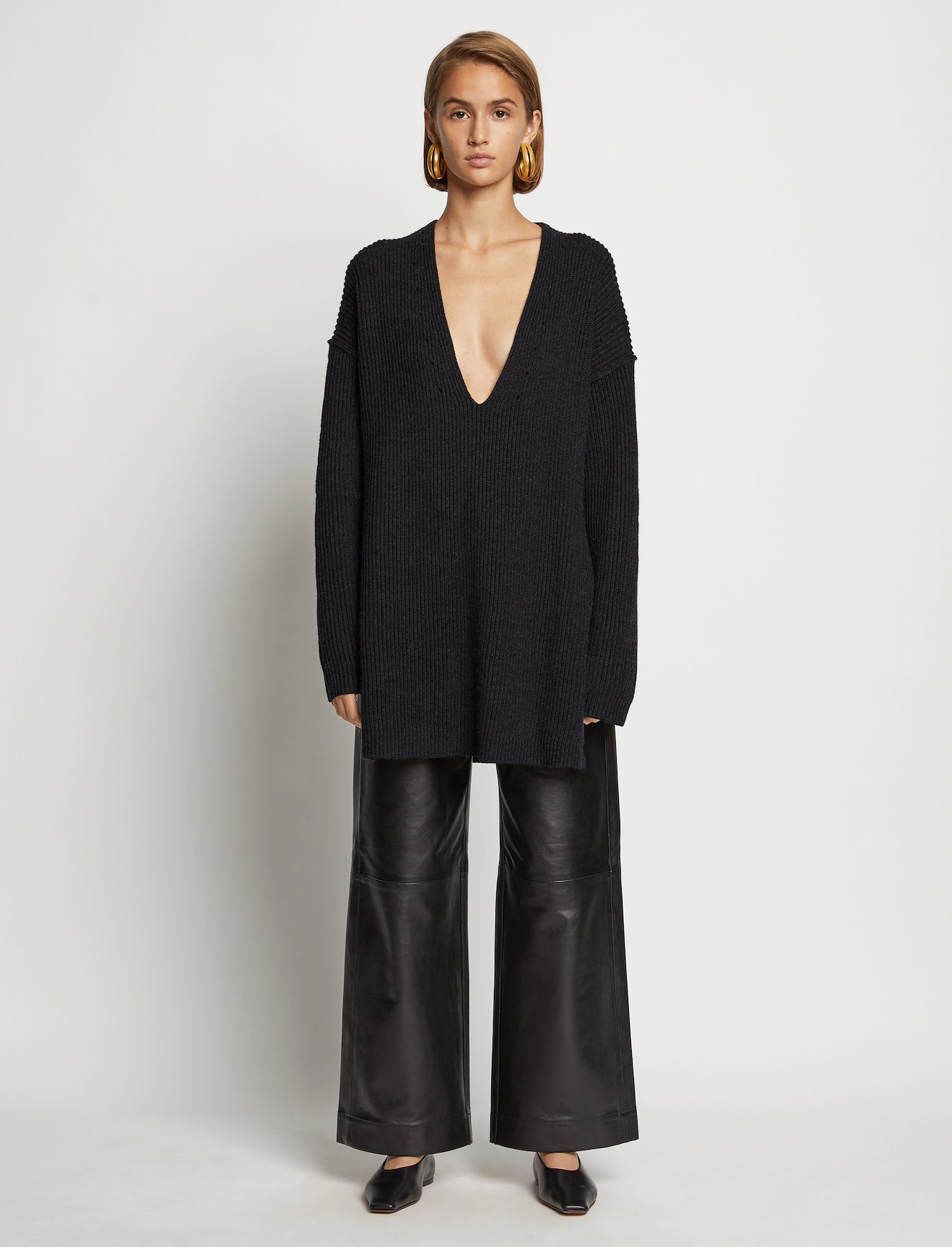 Convertible Scarf V-Neck Sweater #6