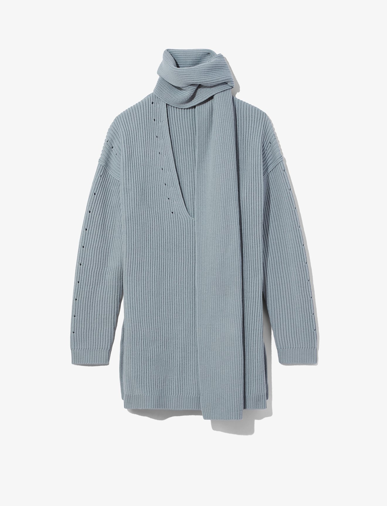 Convertible Scarf V-Neck Sweater #5