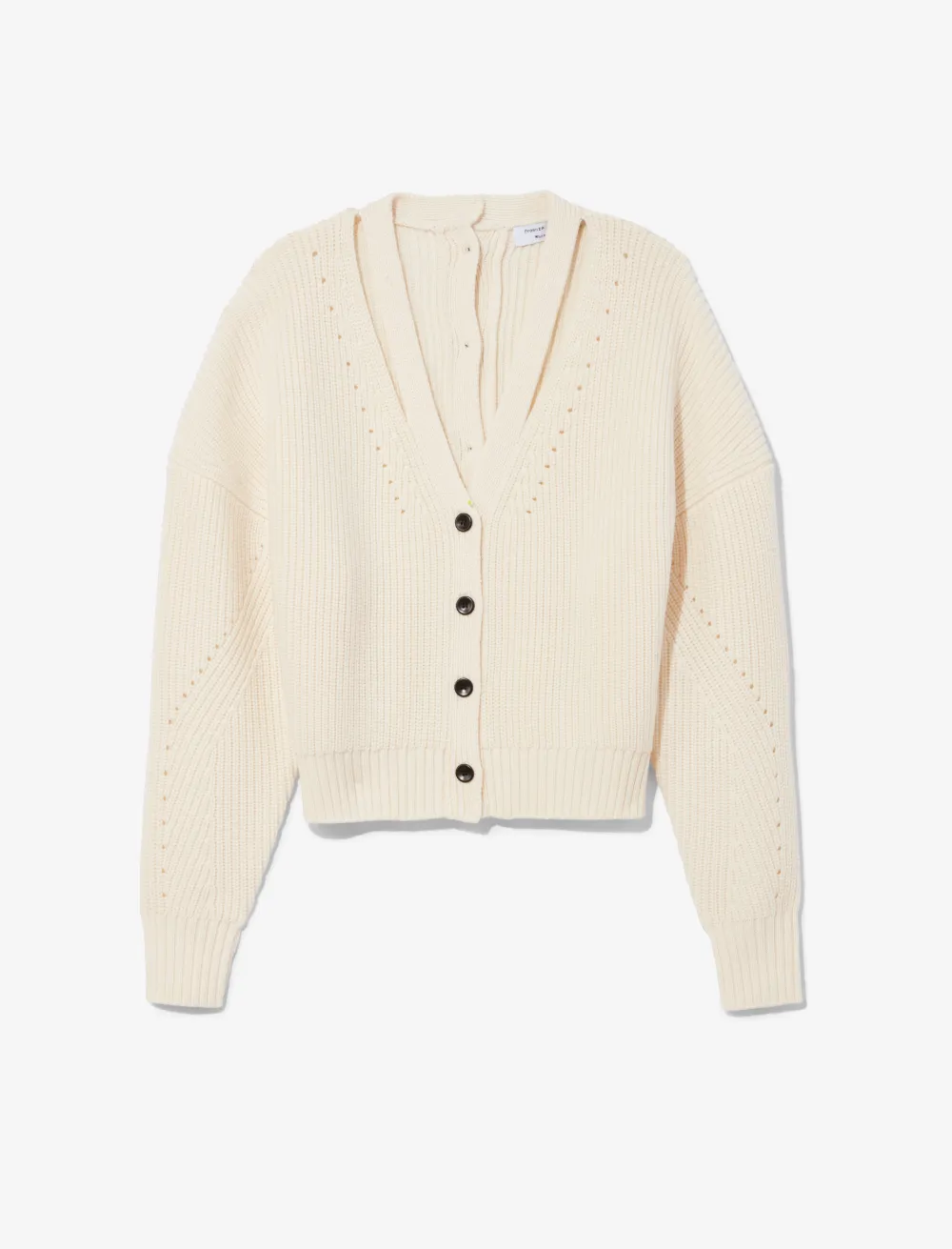 Image of Proenza Schouler White Label Knit Cardigan With Button Back ivory/neutrals XS