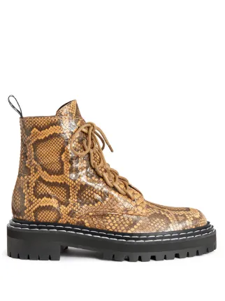 snakeskin combat boots