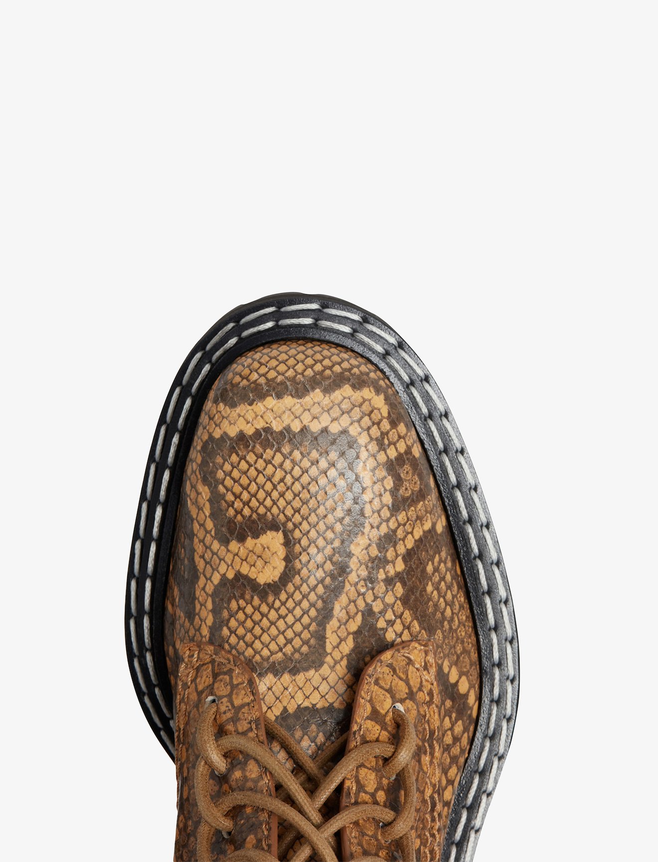 Embossed Python Lug Sole Combat Boots #3