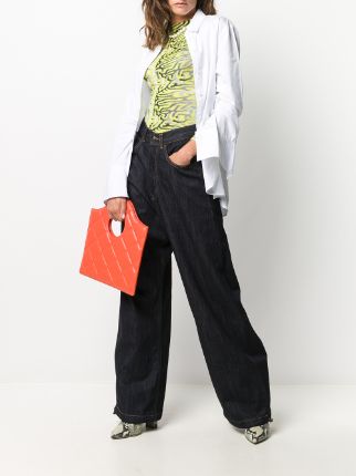 high-waisted wide leg jeans展示图