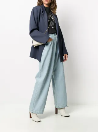 high-waisted wide leg jeans展示图