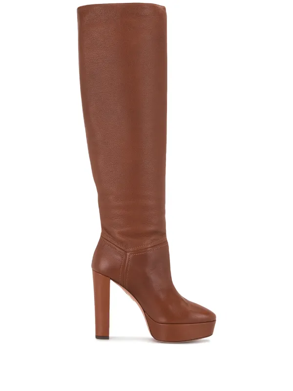 almond toe knee high boots