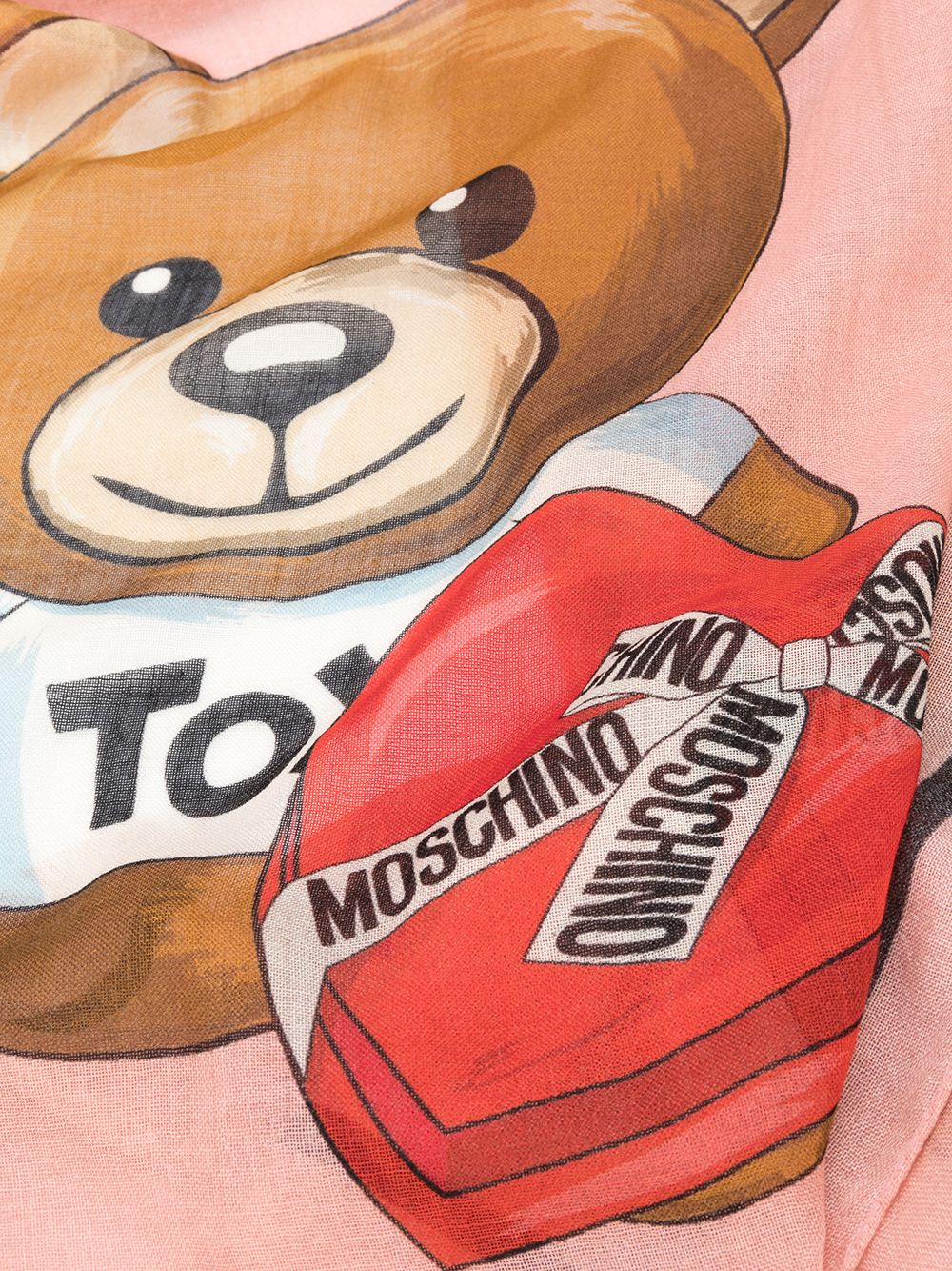 фото Moschino шарф teddy bear с бахромой