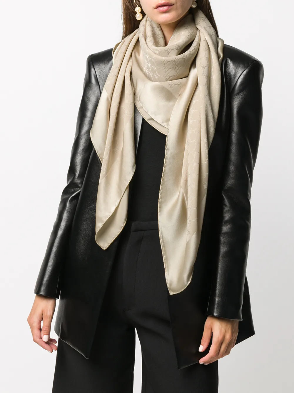 Image 2 of Moschino logo-print scarf
