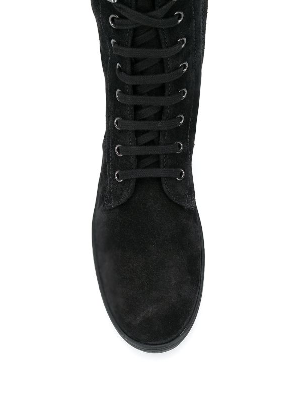 calf length lace up boots