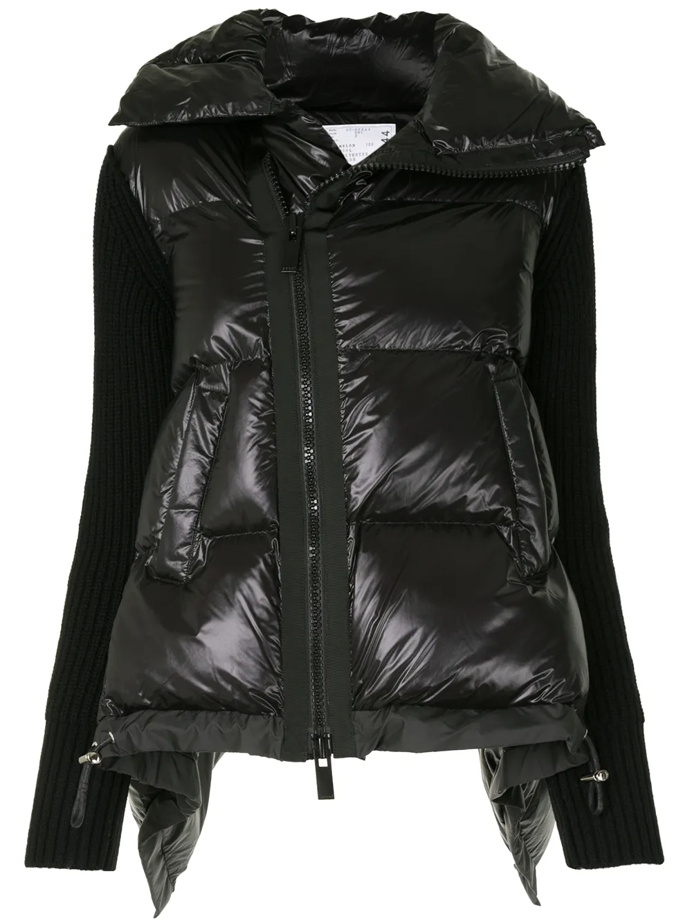 black fitted puffer coat